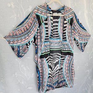 Retro Color Pop, Open Front Kimono, Coverup, Cardigan. Express (M)